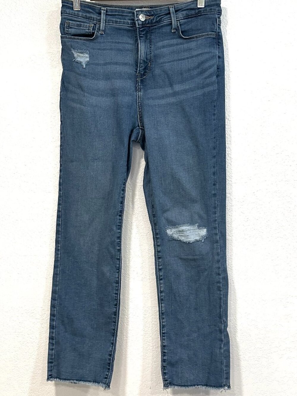 Denizen Levis Jeans High Rise Ankle Straight Raw Hem Distressed W31xL27 Womens 8